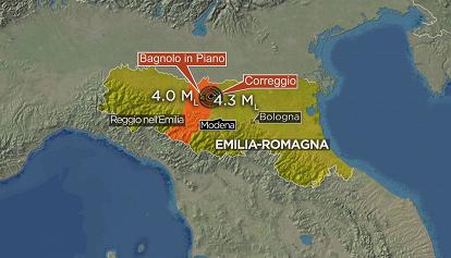Trema la terra in Emilia, avvertita tra Modena e Reggio Emilia una seconda scossa di terremoto