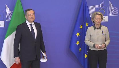 Draghi-Von der Leyen: "Lavoriamo a nuove sanzioni. Al lavoro per ridurre dipendenza da gas russo"