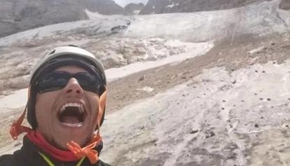 L'ultimo selfie di Filippo sul ghiacciaio della Marmolada