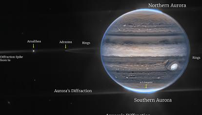 Tempeste, aurore e anelli: dal Webb telescope immagini di Giove senza precedenti