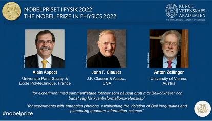 Premio Nobel per la Fisica ai pionieri dell'informazione quantistica, Aspect, Clauser e Zellinger