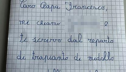 La lettera di un bambino malato di 10 anni a Papa Francesco