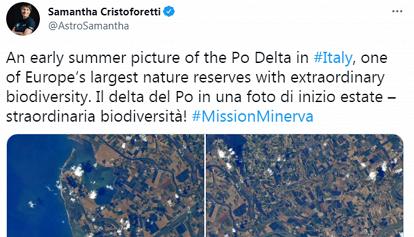 AstroSamantha condivide uno scatto del Delta del Po