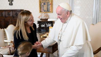 Papa Francesco ha ricevuto in udienza privata Giorgia Meloni. Poi l'incontro con Parolin e Gallagher