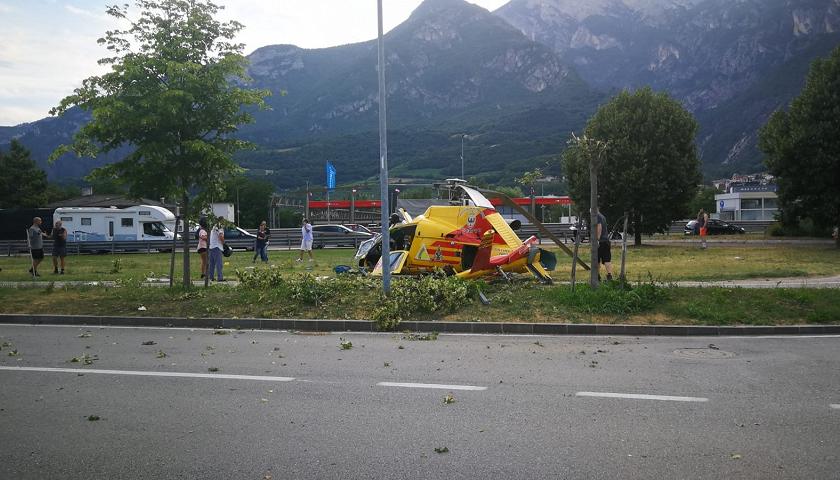 Der abgestürzte Hubschrauber in Trient 