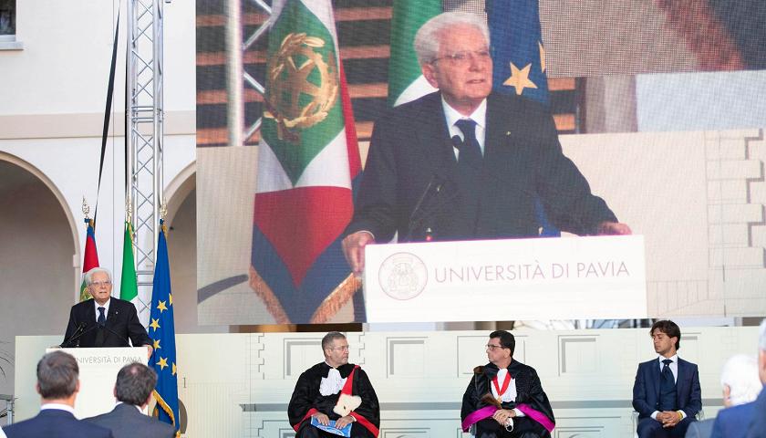 Staatspräsident Mattarella bei der Feier der Universität Pavia 