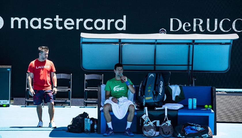  Novak Djokovic beim Training in Melburne.