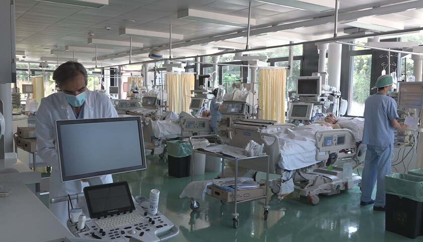 Il reparto di terapia intensiva a Rovereto