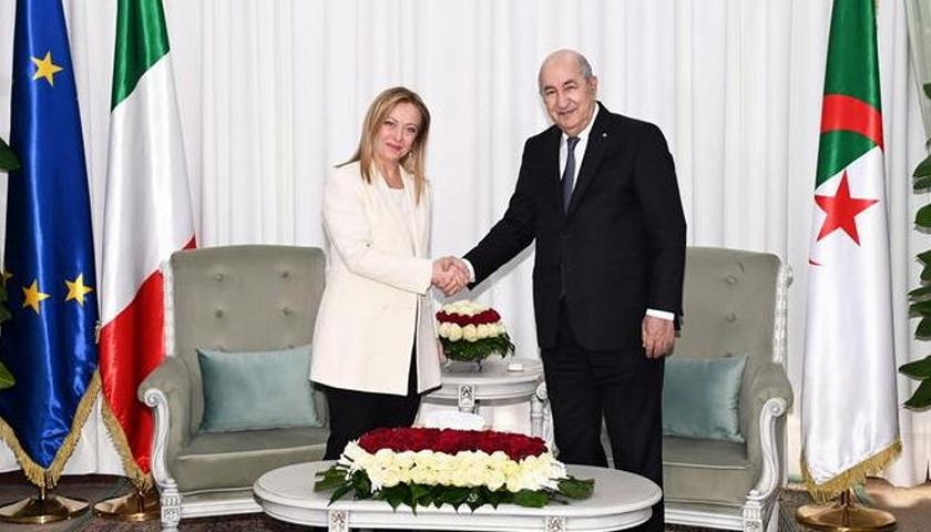 Italijanska premierka Meloni in alžirski predsednik Tebboune