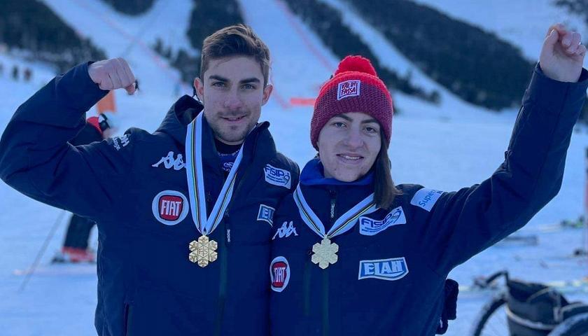 Medaia d'or por Chiara Mazzel y Fabrizio Casal ai mondiai paralimpics de schi alpin