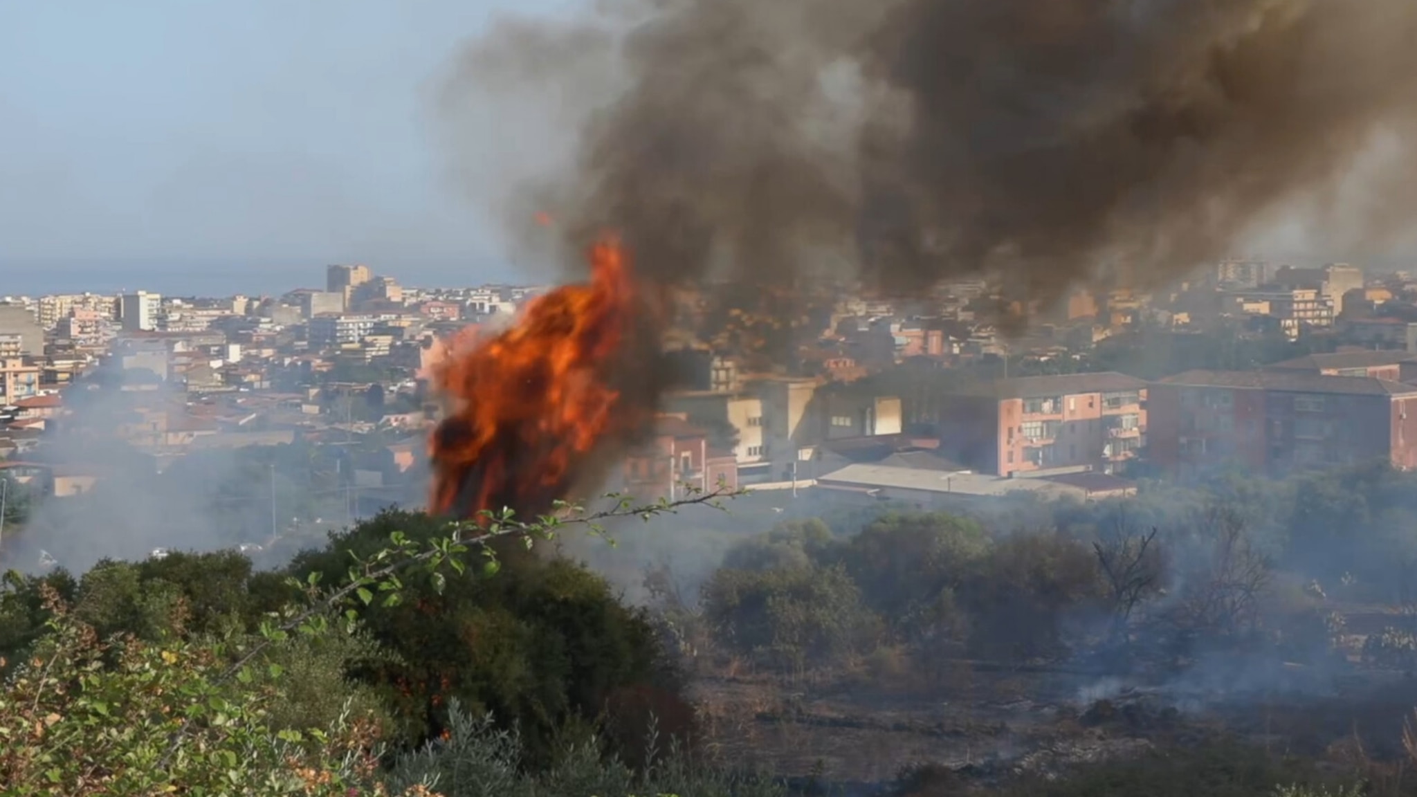 Anche la Sicilia brucia: a Catania rogo a ridosso delle case - Il video
