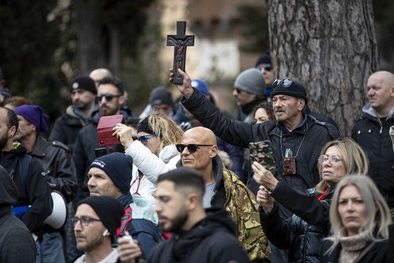 manifestazione No Green pass, Roma