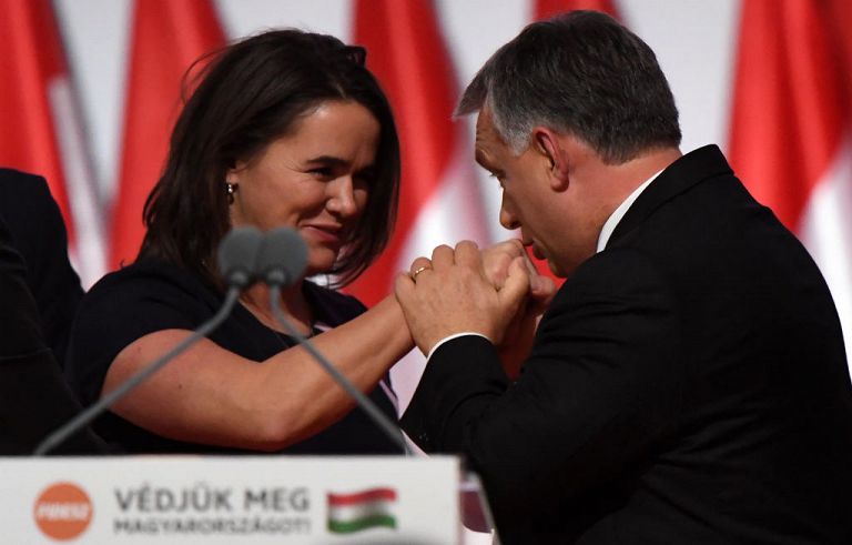 Katalin Novak y Víctor Orban