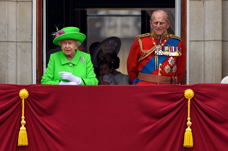 La Regina Elisabetta con il principe Filippo, Trooping The Color 2016