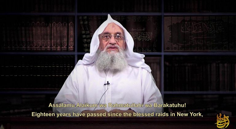 Ayman al Zawahiri in un videomessaggio dell'11 settembre 2019