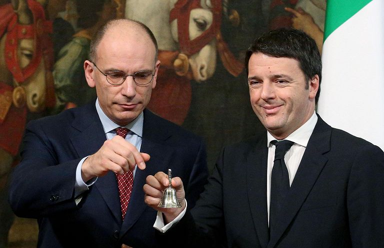 Campanella Enrico Letta Matteo Renzi 2014