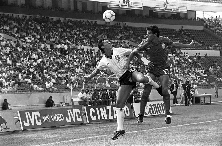 Gary Lineker in campo nel 1986 durante i Mondiali in Messico