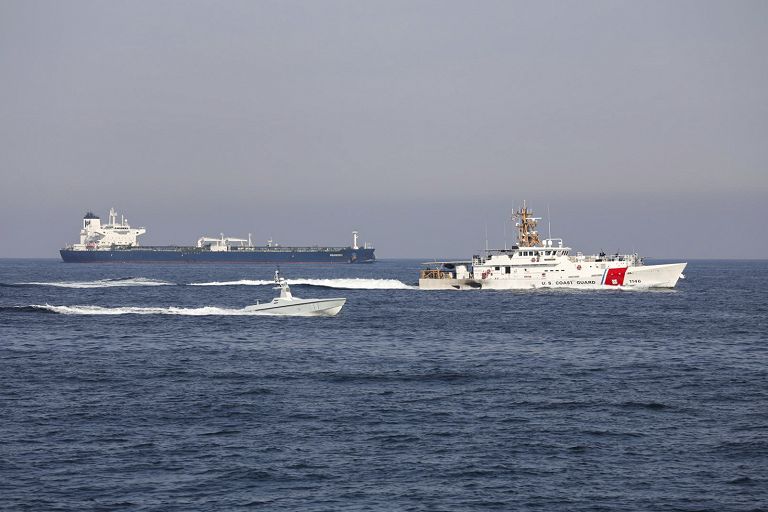 US Cost Guard ship in the Strait of Hormuz 