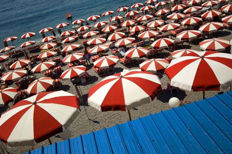 beach, umbrellas