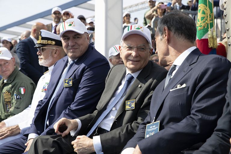 Il Presidente della Repubblica Sergio Mattarella all’Aeroporto militare di Pratica di Mare