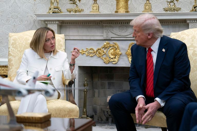 Giorgia Meloni e Donald Trump alla Casa Bianca 